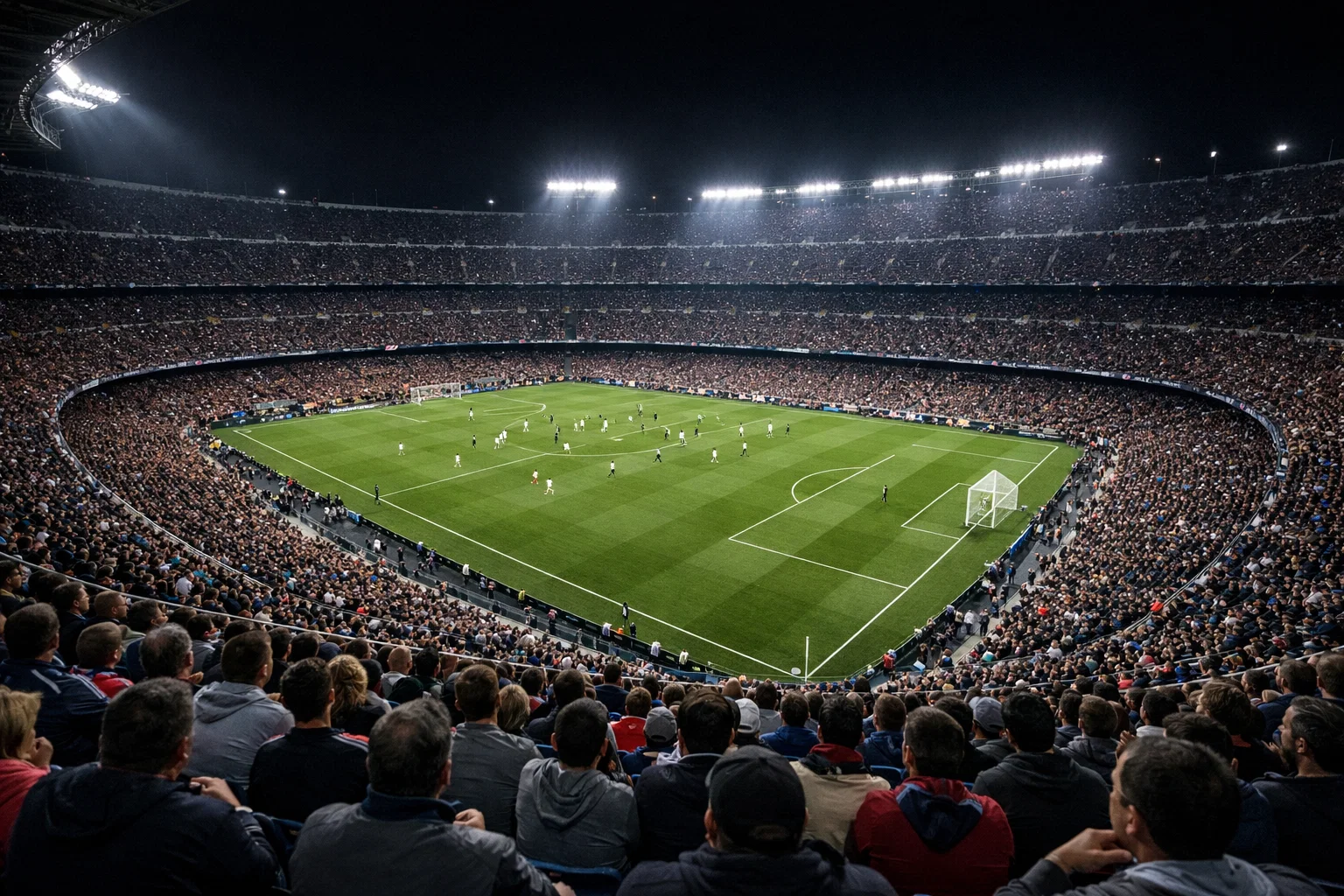 Ambiente en un estadio de fútbol con aficionados durante un partido de LaLiga