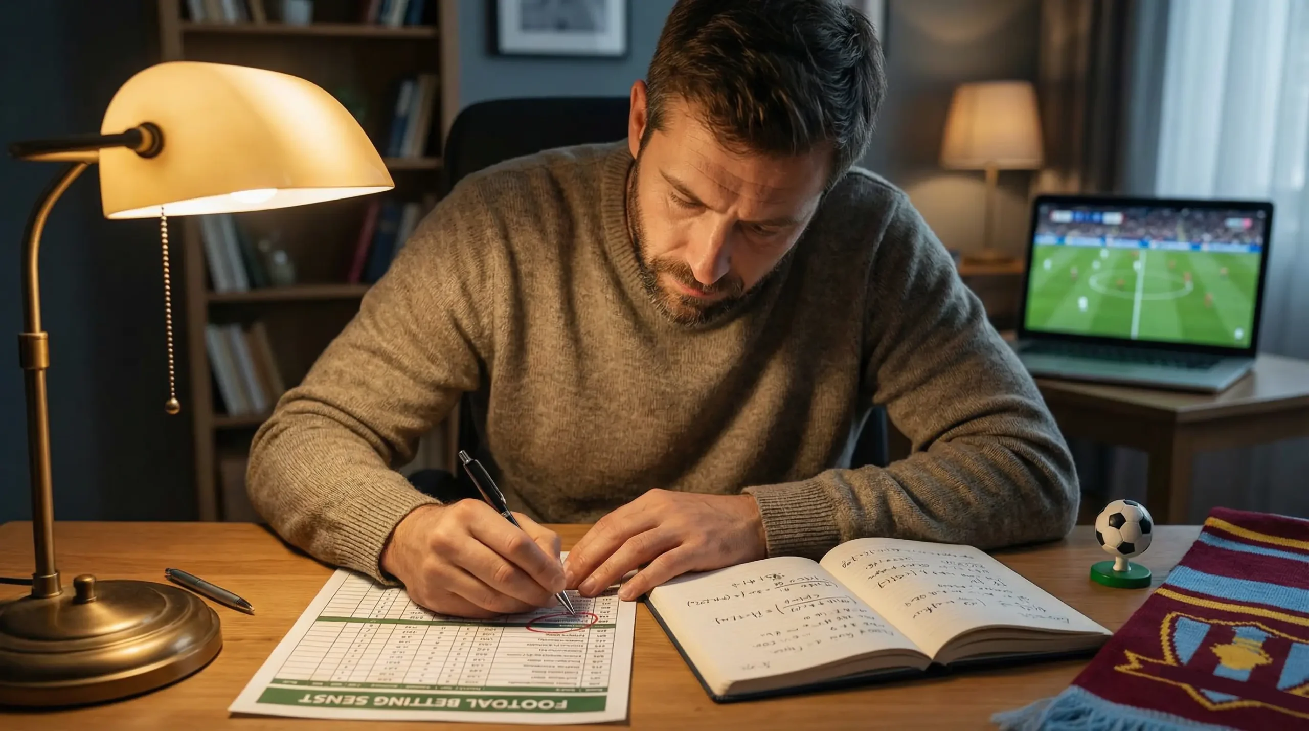 Apostador analizando cuotas de fútbol en busca de value bets